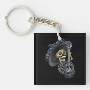 Porte-clés mariachi skull mexique
