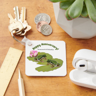 Porte-clés Mariage Anniversaire Couple de Grenouille Personna