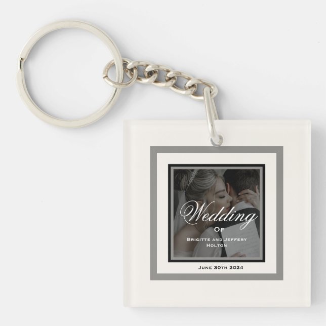 Porte-clés mariage blanc (Devant)