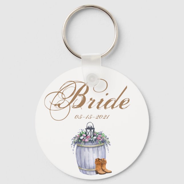 Porte-clés Mariage campagnard d'été Porte - clé de mariée Eau (Recto)