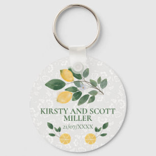 Porte-clés Mariage citron sicilien aquarelle