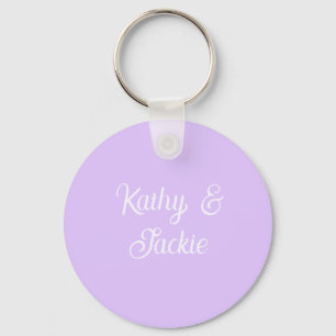 Porte-clés Mariage couple rétro pastel violet nom stylé na