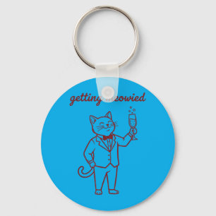 Porte-clés Mariage de Chat Drôle Meowied Hommes Mariée Marié