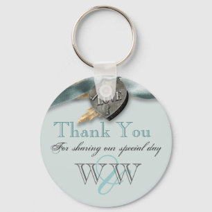 Porte-clés Mariage de coeur de pays de gris bleu