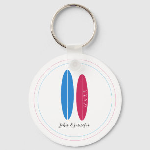 Porte-clés mariage de surf / anniversaire mari et femme
