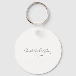 Porte-clés Mariage Élégante calligraphie Créative Noir Blanc