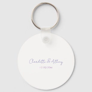 Porte-clés Mariage Élégante calligraphie Noms et date créatif