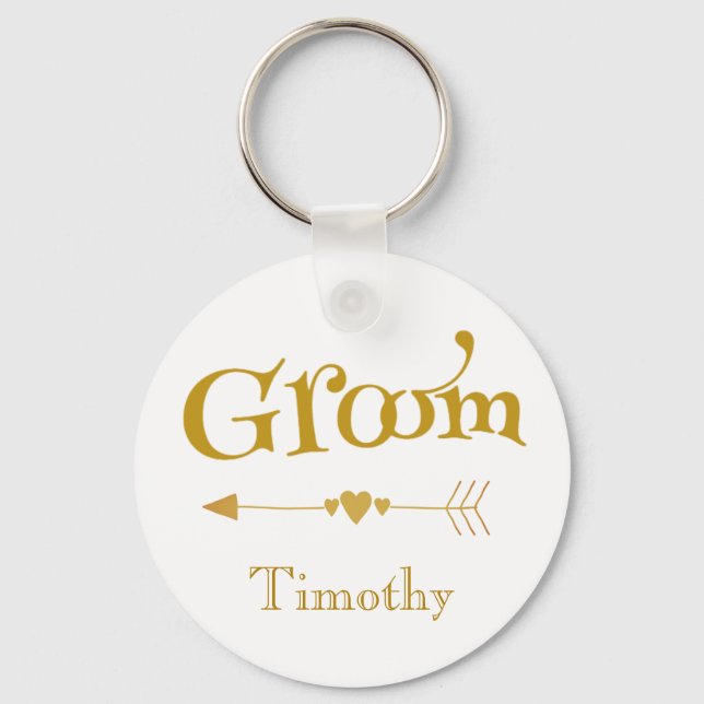 Porte-clés Mariage Groom Keepsaké Souvenir (Recto)