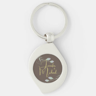 Porte-clés Mariage Moderne Minimaliste Plain Calligraphie Nom