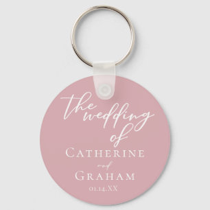 Porte-clés Mariage personnalisé Dusty Rose rose