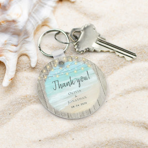 Porte-clés Mariage plage Merci rustique Favoriser