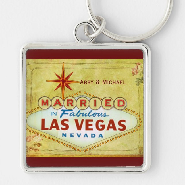 Porte-clés Marié à Las Vegas fabuleux - cru (Devant)