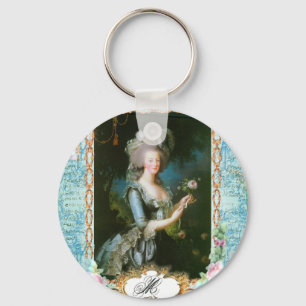 Porte-clés Marie Antoinette dentelle rose Roses