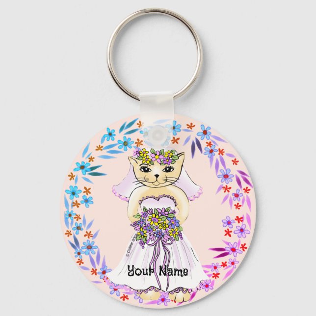 Porte-clés Mariée Chat (Recto)