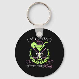Porte-clés Mariée de golf dernier swing avant l'anneau Bachel