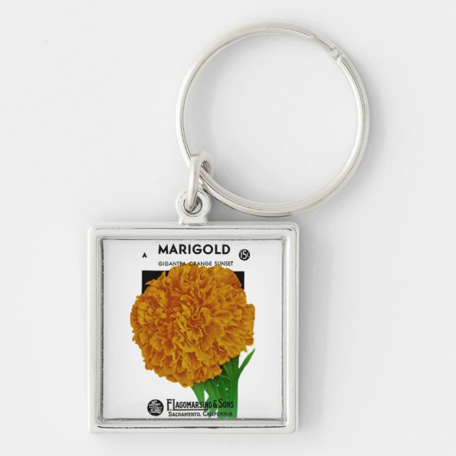 Porte-clés Marigold Vintage Seed Packet (Devant)