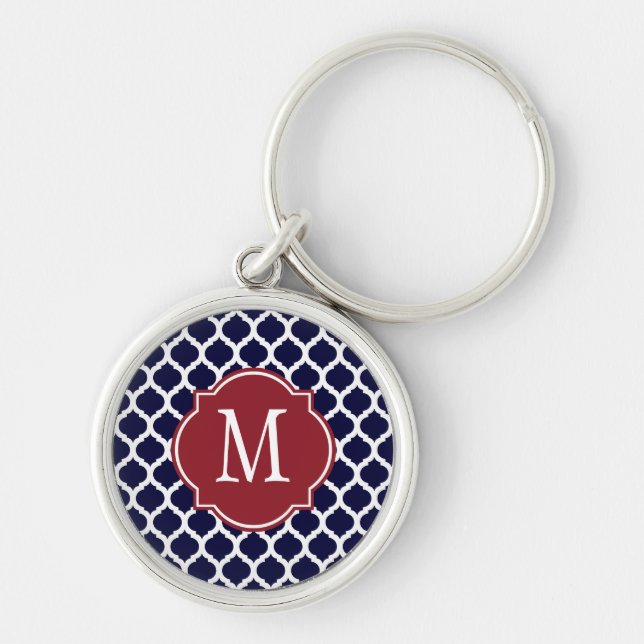 Porte-clés Marine bleu & blanc Motif marocain (Devant)
