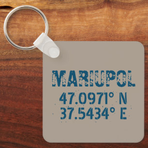 Porte-clés Marioupol Ukraine Latitude & Longitude Distressed