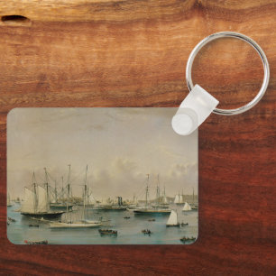 Porte-clés Maritime Vintage, Escadron de yachts à Newport Har