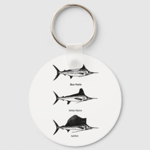 Porte-clés Marlin Blanc - Marlin Bleu - Logo de Sailfish