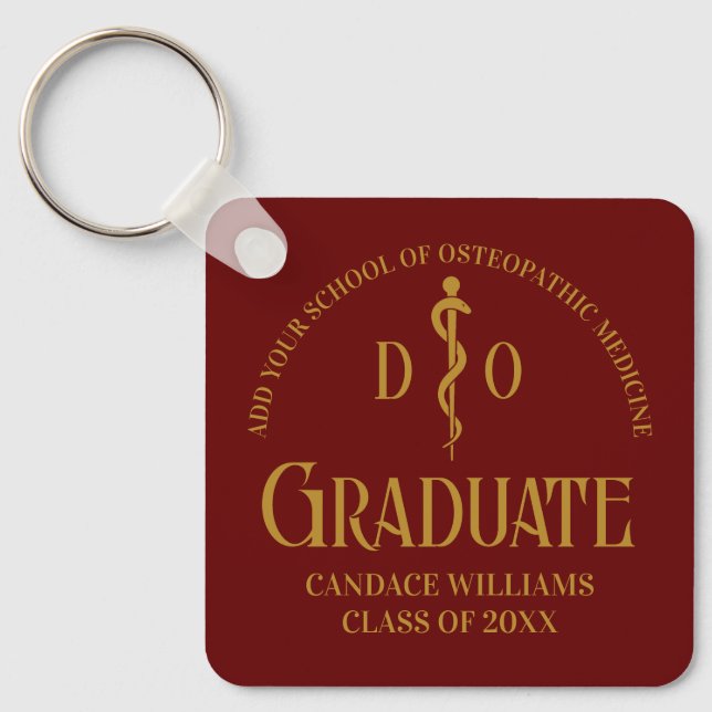 Porte-clés Maroon Osteopathic Médicale School Graduation (Recto)