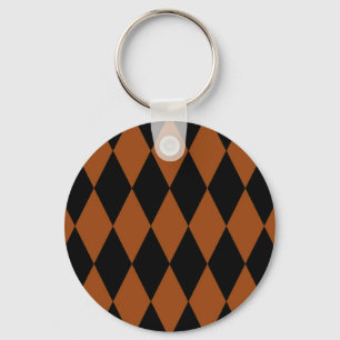 Porte-clés Marron Noir Harlequin Diamants Damier Design