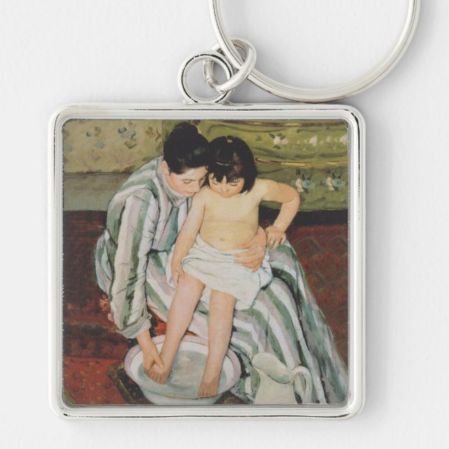 Porte-clés Mary Cassatt Peinture sur le bain de l'enfant (Devant)