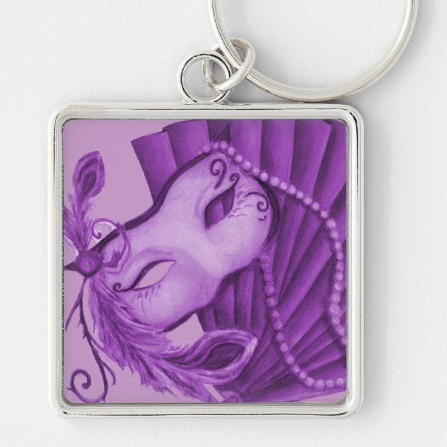 Porte-clés Mascarade violette (Devant)