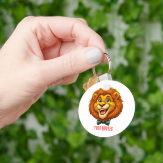 Porte-clés Mascotte de lion adorable avec nœud papillon pour