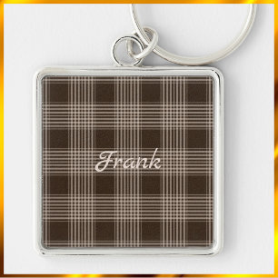Porte-clés Masculine Brown et beige Plaid