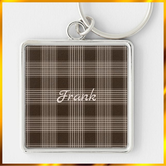 Porte-clés Masculine Brown et beige Plaid (Créateur téléchargé)