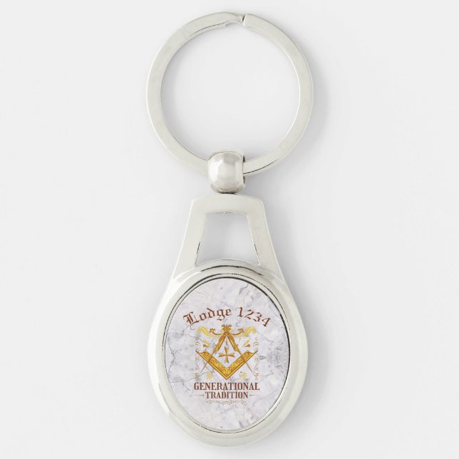 Porte-clés Masonic Lodge personnalisable (Devant)