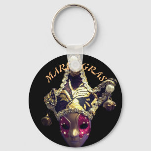 Porte-clés Masque de bouffon de Mardi Gras Coloré