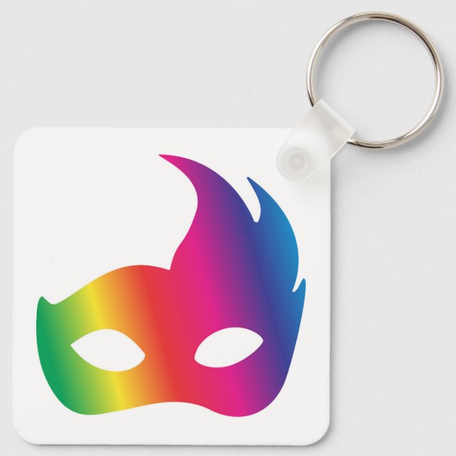 Porte-clés Masque de carnaval arc-en-ciel (Dos)