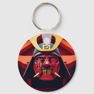 Porte-clés Masque de samouraï anime rouge