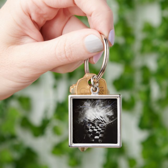 Porte-clés Masque mystique avec spirales temporelles (main)