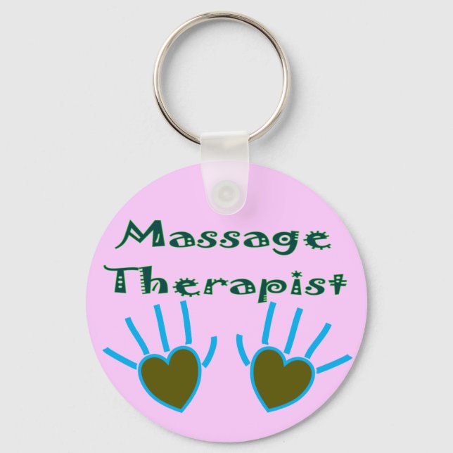Porte-clés Massage Thérapiste Mains de coeur Cadeaux (Recto)
