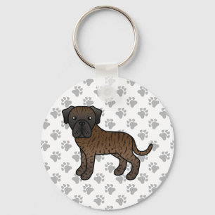 Porte-clés Mastiff Anglais Bringé Chien de Dessin Animé Migno