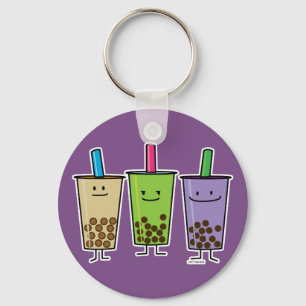 Porte-clés Matcha boba tea green drink milk Taro tapioca Japa