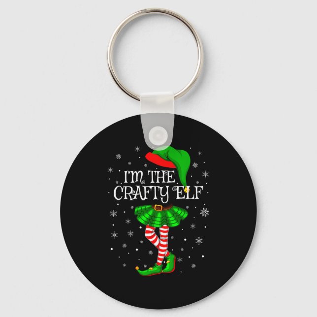 Porte-clés Matching Family Group I'm The Crafty Elf Christmas (Recto)