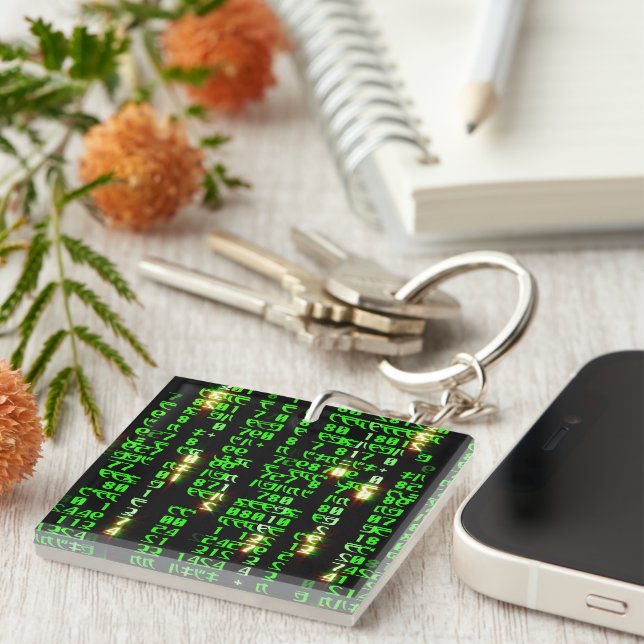 Porte-clés Matrice de code Porte - clé acrylique (Devant Droit)
