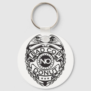 Porte-clés Mauvaise cannette de fil aucun beignet - noir