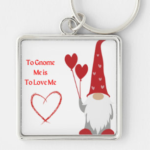 Porte-clés Me Gnome est de m'aimer avec un Gnome et un coeur