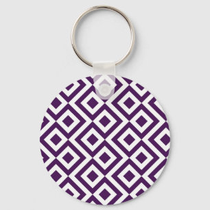 Porte-clés Meandre violet et blanc