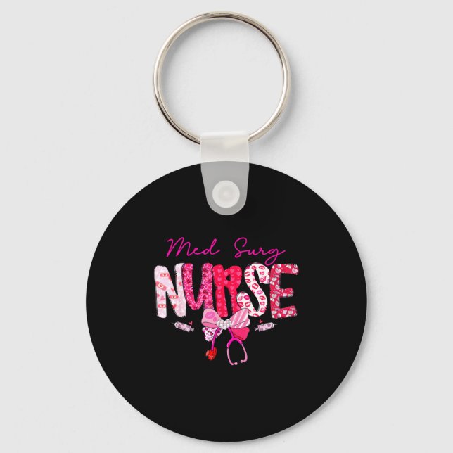 Porte-clés Med Surg Nurse Valentine's Day Stethoscope Coquett (Recto)
