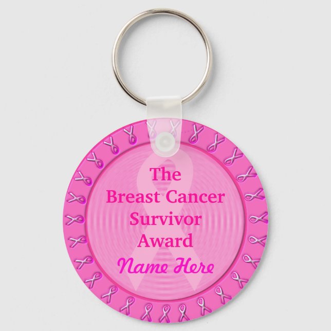 Porte-clés Médaille personnalisable du Prix du cancer du sein (Recto)