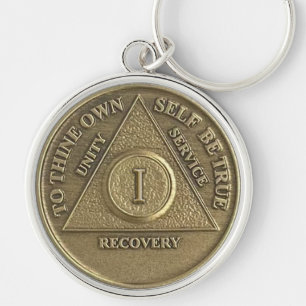 Porte-clés Médaillon de 1 an d'abstinence Cadeau Pendentif