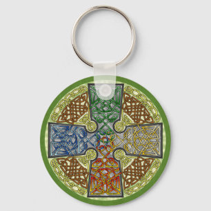Porte-clés Médaillon Élémentaire-Texturisé de croix celti