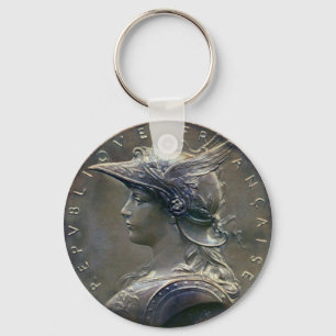 Porte-clés Médaillon français Art nouveau