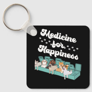 Porte-clés Médecine Pour Le Bonheur Boîte À Pilules Animaux R